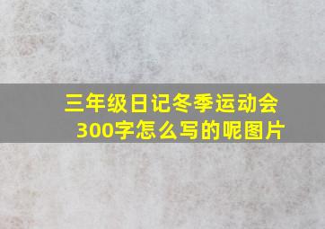 三年级日记冬季运动会300字怎么写的呢图片