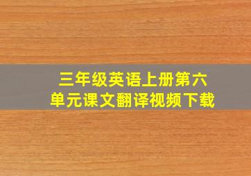 三年级英语上册第六单元课文翻译视频下载