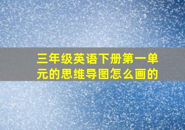 三年级英语下册第一单元的思维导图怎么画的