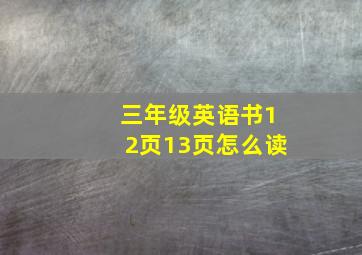 三年级英语书12页13页怎么读