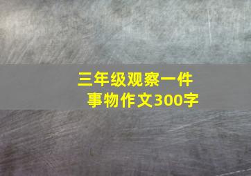 三年级观察一件事物作文300字