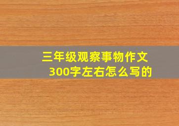 三年级观察事物作文300字左右怎么写的