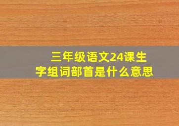 三年级语文24课生字组词部首是什么意思