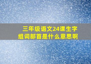 三年级语文24课生字组词部首是什么意思啊