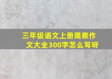 三年级语文上册观察作文大全300字怎么写呀