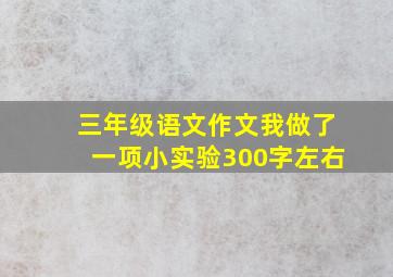 三年级语文作文我做了一项小实验300字左右