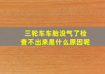 三轮车车胎没气了检查不出来是什么原因呢