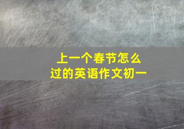 上一个春节怎么过的英语作文初一