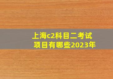 上海c2科目二考试项目有哪些2023年