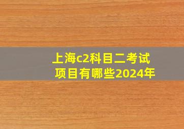 上海c2科目二考试项目有哪些2024年