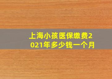 上海小孩医保缴费2021年多少钱一个月