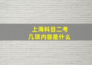 上海科目二考几项内容是什么