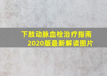 下肢动脉血栓治疗指南2020版最新解读图片