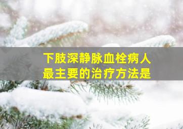 下肢深静脉血栓病人最主要的治疗方法是