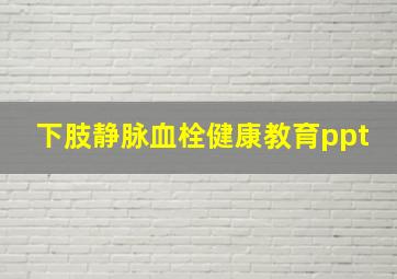 下肢静脉血栓健康教育ppt