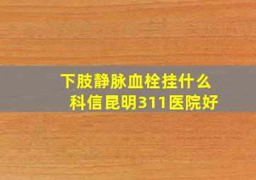 下肢静脉血栓挂什么科信昆明311医院好