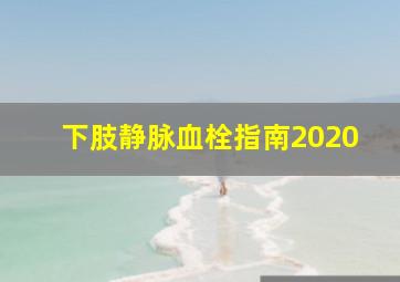 下肢静脉血栓指南2020