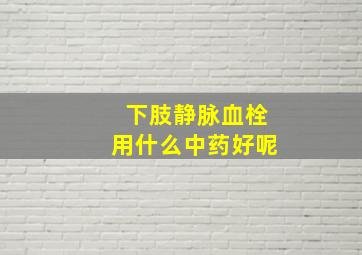 下肢静脉血栓用什么中药好呢