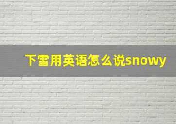 下雪用英语怎么说snowy