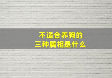 不适合养狗的三种属相是什么