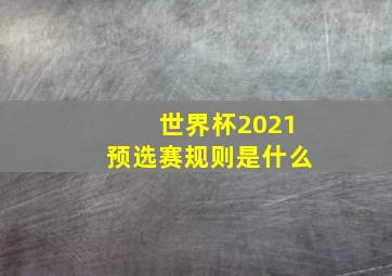 世界杯2021预选赛规则是什么