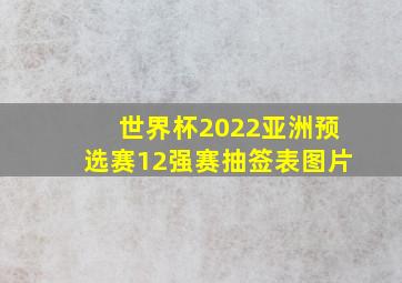 世界杯2022亚洲预选赛12强赛抽签表图片