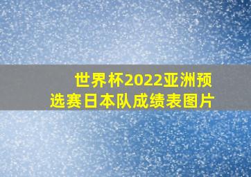 世界杯2022亚洲预选赛日本队成绩表图片