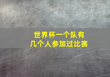 世界杯一个队有几个人参加过比赛