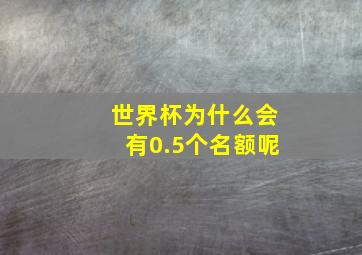 世界杯为什么会有0.5个名额呢