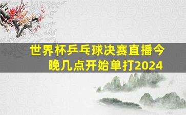 世界杯乒乓球决赛直播今晚几点开始单打2024