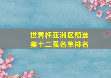 世界杯亚洲区预选赛十二强名单排名