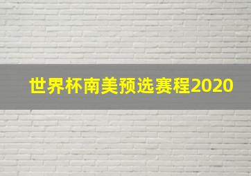 世界杯南美预选赛程2020