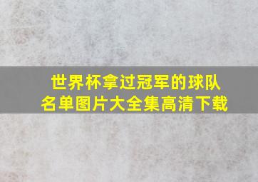 世界杯拿过冠军的球队名单图片大全集高清下载