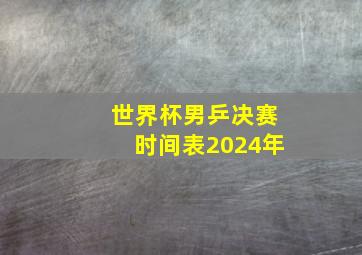 世界杯男乒决赛时间表2024年