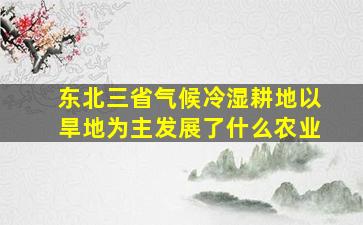 东北三省气候冷湿耕地以旱地为主发展了什么农业