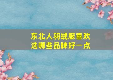 东北人羽绒服喜欢选哪些品牌好一点