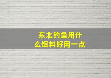 东北钓鱼用什么饵料好用一点