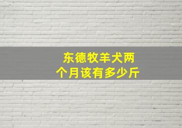 东德牧羊犬两个月该有多少斤