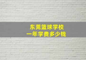 东莞篮球学校一年学费多少钱