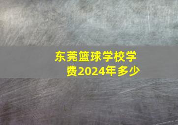 东莞篮球学校学费2024年多少