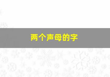 两个声母的字