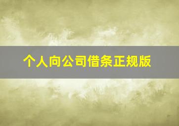 个人向公司借条正规版