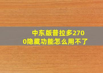 中东版普拉多2700隐藏功能怎么用不了