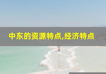 中东的资源特点,经济特点