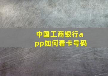 中国工商银行app如何看卡号码