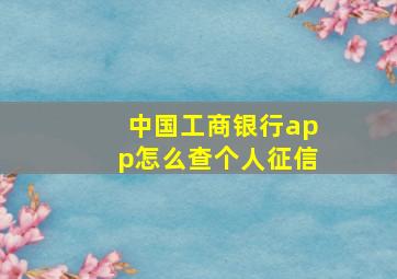 中国工商银行app怎么查个人征信