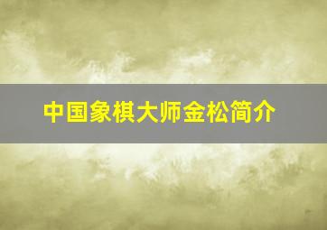 中国象棋大师金松简介