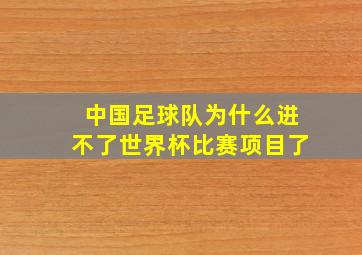 中国足球队为什么进不了世界杯比赛项目了