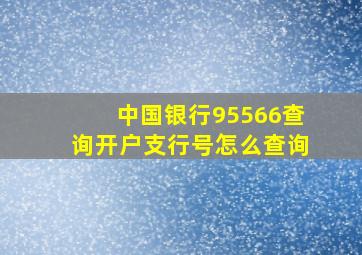 中国银行95566查询开户支行号怎么查询