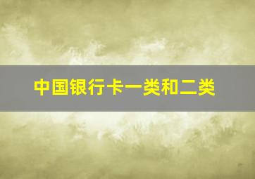 中国银行卡一类和二类